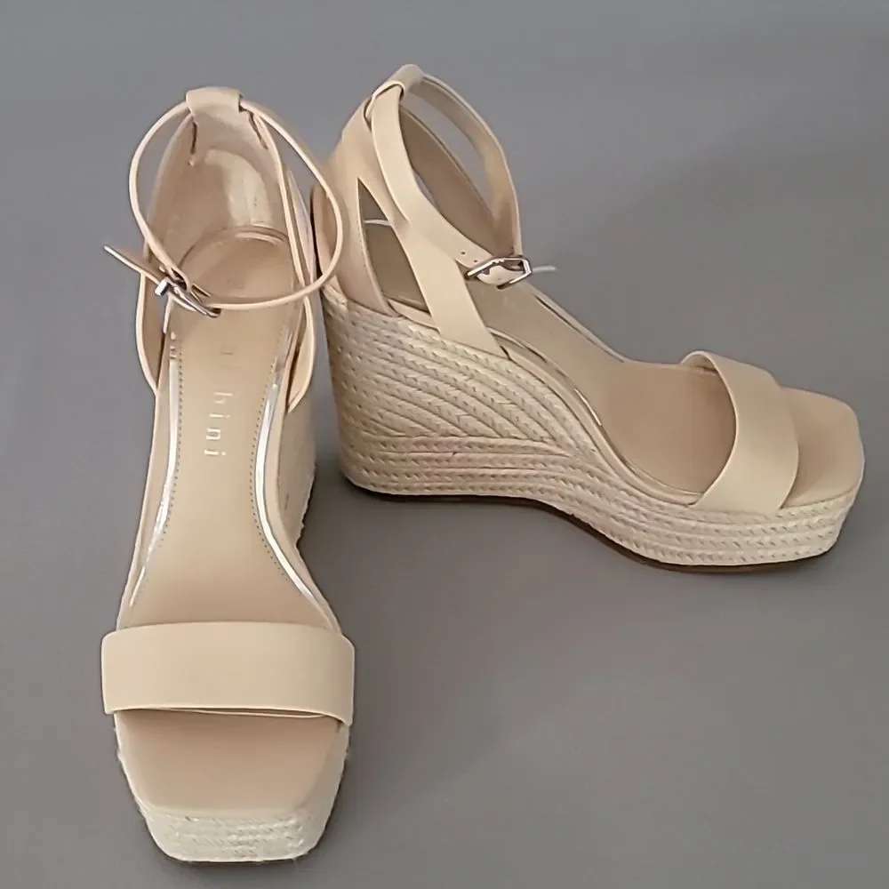 Gianni bini Safina Jute Platform Wedges Size 9.5